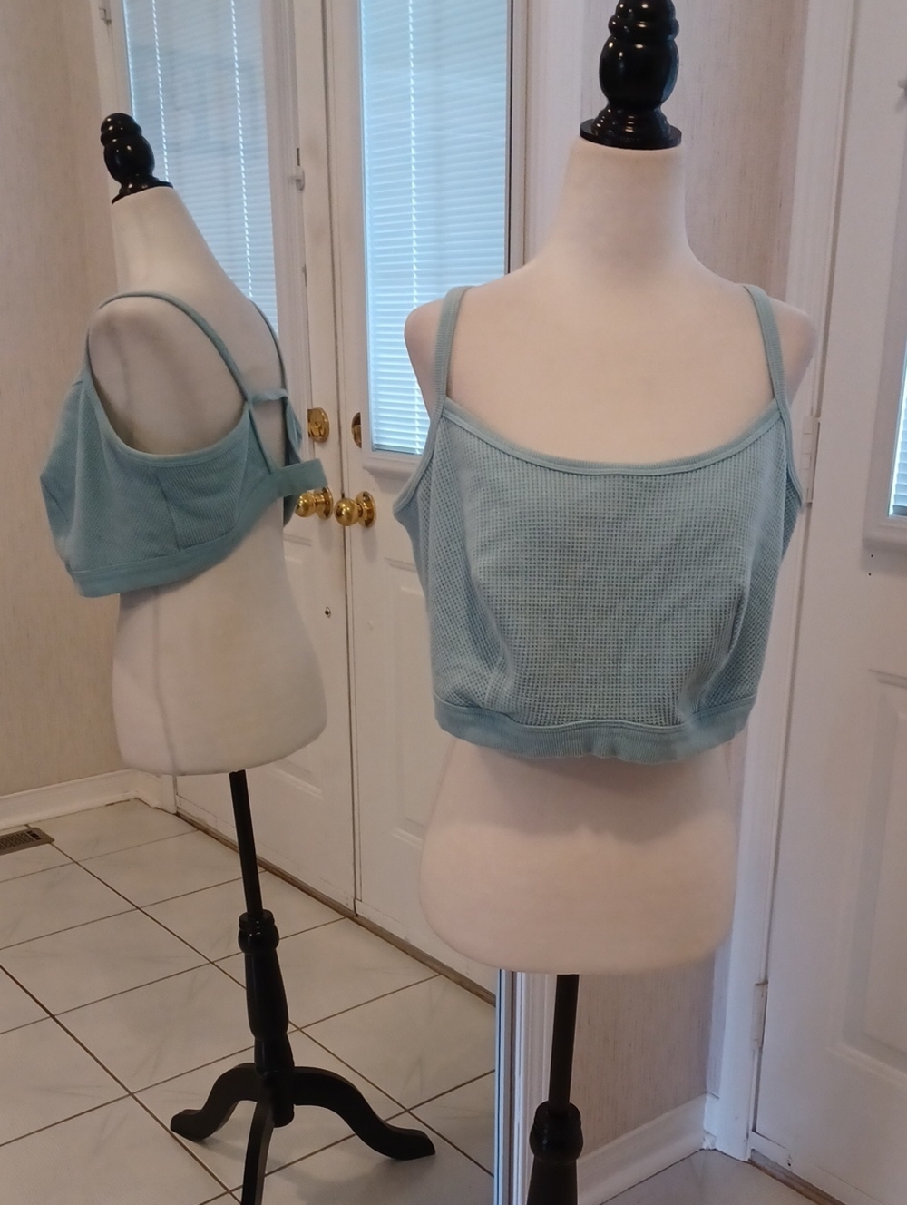4/$40 Auden Light Blue Waffle Unlined Bralette - Size 3X